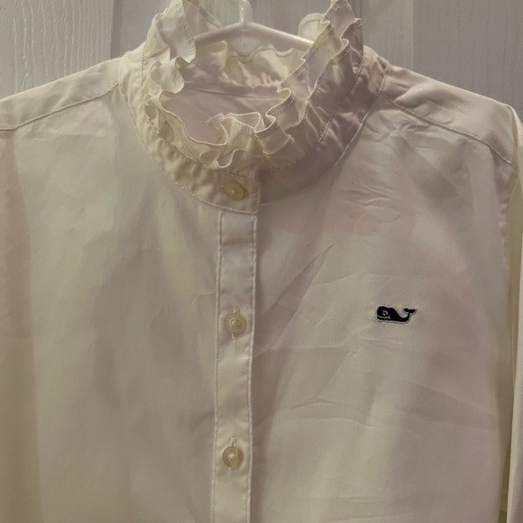 Girl’s Vineyard Vines White Long Sleeve Button Down Shirt Size 12 - Picture 2 of 5